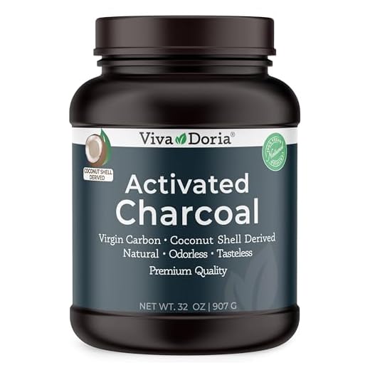 Viva Doria Virgin Activated Charcoal Powder, Coconut Shell Derived, Food Grade, 32 Oz