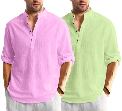 Image of Combo of Men Solid Cotton Blend Straight Kurta Shirt Pack of 2