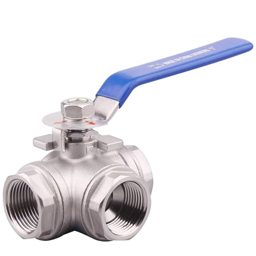 3 Wege Kugelventil, Edelstahl Kugelhahn Ventil mit DN32 1-1/4 zoll Innengewinde, Industrielle Rohrleitungen Armaturen