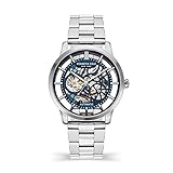 Kenneth Cole New York Men's 44.5mm Skeleton Automatic Watch with Transparent Dial, Silver