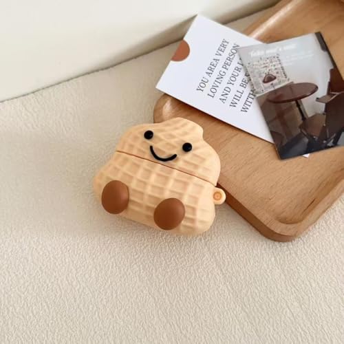 Image of Earphone Case for AirPods Pro /Pro 2, Happy Smiling Sitting Peanut Soft TPU Silicone Case, Good Mood Good Luck Peanut AirPods Pro 2 Cover Protective Skin Protector
