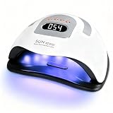 Druuzyl UV Lampe Gelnägel 380W 4 Timern LCD Display, Led Lampe Nägel 81 Lampenperlen Nagellack Trocknergerät Auto Sensor Premium UV Lampe für Alle UV Gel Nagellack für Salon und Zuhause Weiß