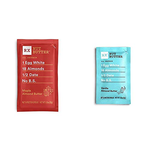 Rxbar, Rx Nut Butter, Maple Almond Butter, 10 Squeezable Packs, 1.13 Ounce (Pack Of 10) With Rx Nut Butter, Vanilla Almond Butter, 1.13 Ounce (Pack Of 10) #TOP8