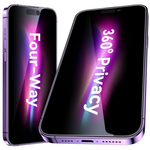 Esanik 360 Privacy Screen for iPhone 14 Pro Max (Pack of 2) Privacy Screen Protector for iPhone 14 Pro Max Privacy Screen Protector
