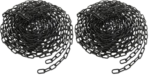 Image of RHBLME Black Chain, 1 /8 inch x 26.25 Feet Long for Hanging, Carbon Steel Decorative Heavy Duty Chain for Light Fixture, Lamp, Hanging Chair, Dog Leash, Chandelier, Clothes, etc (Pack of 2)