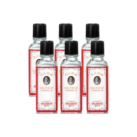 Siang Pure White Oil - Peppermint Menthol Oil for Muscles and Joints - Natural Muscle Rub for Body and Joints(Pack of 6) Cover