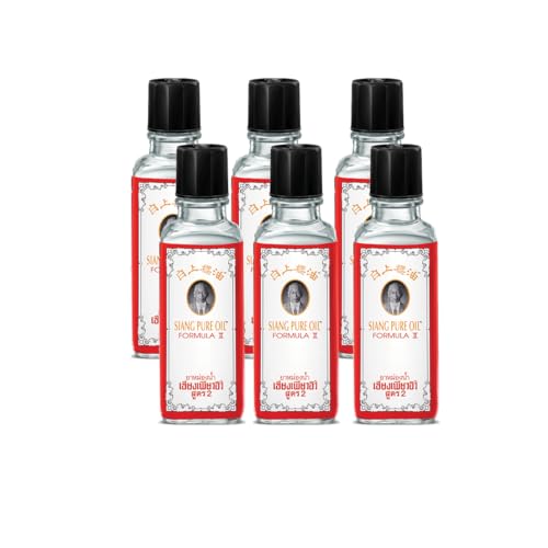 Siang Pure White Oil - Peppermint Menthol Oil for Muscles and Joints - Natural Muscle Rub for Body and Joints(Pack of 6)