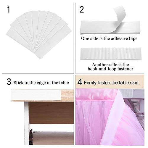 Pink Tulle Table Skirt for Rectangle Tables 9ft Ruffle Tutu Table Skirt for Princess Birthday Party Wedding Bridal Baby Shower Decorations for Girl