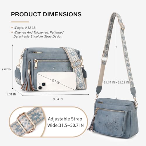 Image of KITEVIUN Crossbody Bags for Women Trendy Leather Crossbody Purse Shoulder Handbags Butterfly Design