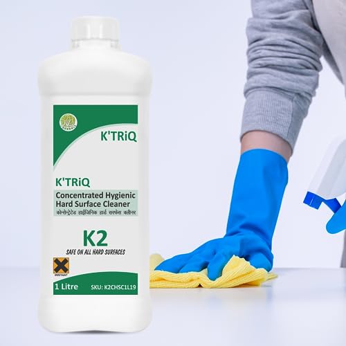 Image of K'TRiQ K2 Hygienic Disinfectant Surface & Floor Cleaner Liquid | Suitable for All Floors (Kitchen, Toilet, Bathroom & Office Surface Cleaner) | Kills 99.9% Germsr (1 Liter,Pack of 3)