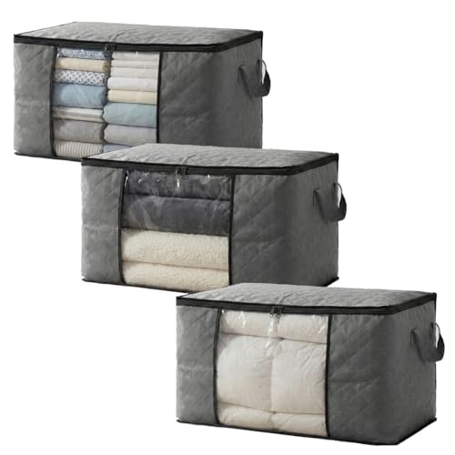 Dacty ���[�P�[�X 90L ��e�� �y�� �z�c�� �����z�� �o�b�N �G�� �ۊ� �N���[�[�b�g ���� ���p�r �s�D�z �O���[ 60×43×35cm (90L 3��)