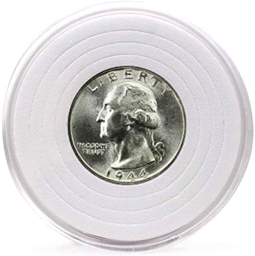 Metal Coin Storage Case With 40 Clear Plastic Capsules - Holds Up To 46mm Coins, Includes Foam Gaskets