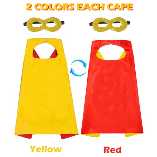 Image of Superhero Capes for Kids Halloween Costumes and Dress up - Superhero Toys Capes 4-10 Year for boys birthday party Gifts