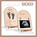 PDRYLY Wooden Ultrasound Picture Frame, Pregnancy Announcement Sonogram Photo Frame, Baby Announcement newbron sign with ink pad and pen, Pregnancy Gift For First Time Moms, black