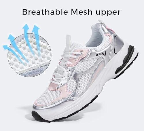 LUCKY STEP Women's Platform Chunky Fashion Sneakers Mesh Casual Running Tennis Workout Sport Work Trendy Athletic Walking Shoes2