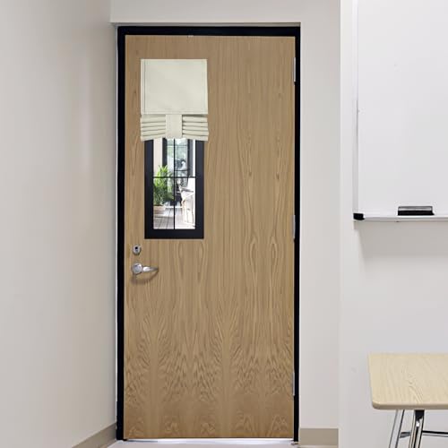 Image of RYB HOME Door Curtain for Classroom Small Window, Privacy Protect Drapes, 8 Inches Wide Room Darkending Curtains 36 Inches Long Blocks Views, Light Beige, 1 Panel
