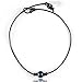 Single Genuine Peacock Pearl Choker Necklace on Black Leather Cord for Women (Peacock Pearl-16")