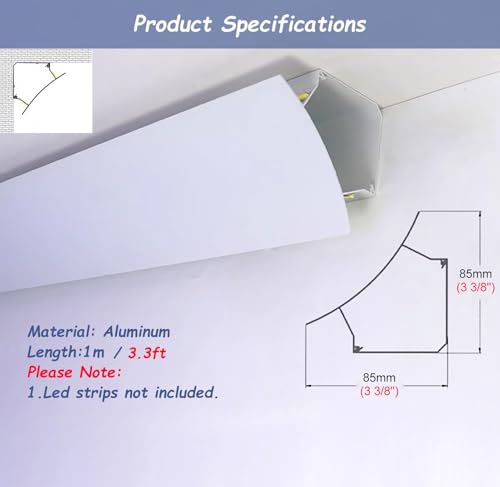 Moldura de corona LED para eliminar sombras e iluminar salones 5