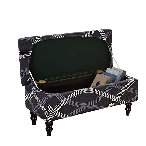 Funda rectangular elástica para puf otomana, lavable, protector de reposapiés para dormitorio y sala de estar, tamaño mediano, duradero y elegante accesorio para muebles
