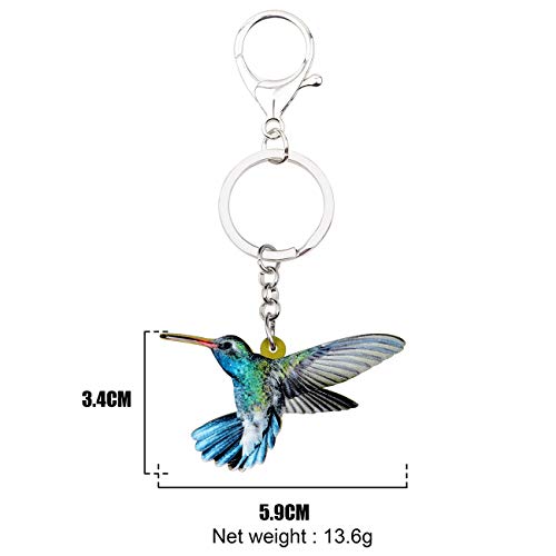 Bonsny Arylic Metal Hummingbird Keychains For Women Girls Gifts Car Purse Birds Pendant Charms #TOP5