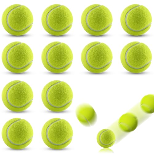 Beihre Pelotas de Tenis,12 Piezas Tennis Balls Práctica para Niños, Principiantes para Clases de Tenis, Máquinas de Pelota y Perros
