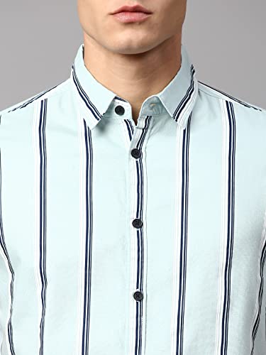 Image of Dennis Lingo Men's Pink Slim Fit Cotton Casual Shirt