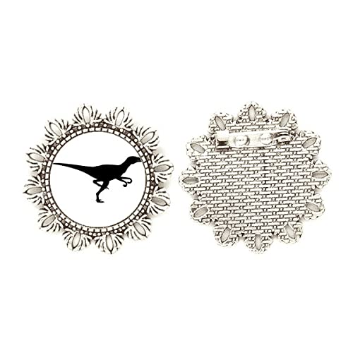 Broche de flor plateada dinosaurio BS soluciona chaquetas aburridas talla M