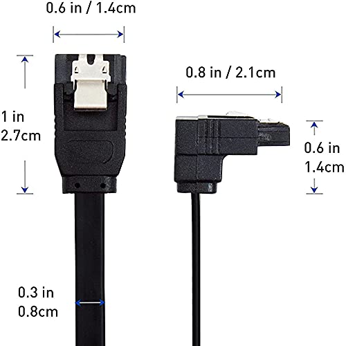 Cable SATA III 6 Gbps 3 piezas 18 pulgadas ángulo 90° negro miniatura 2