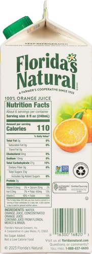 Florida's Natural, Orange Juice No Pulp, 52 Fl Oz