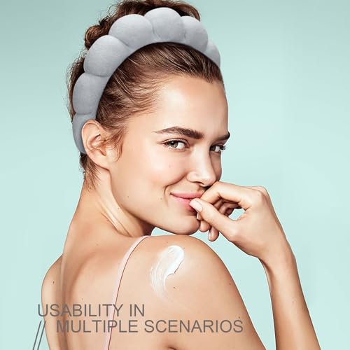 DRESHOW Spa Headband for Women Sponge Headband for Washing Face Clouds Soft Terry Cloth Makeup Skincare Headbands - Image 3