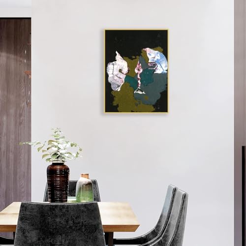 Max Ernst tableau abstraction 80x60cm avec cadre doré salon - 3