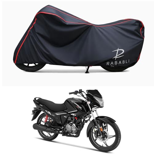 Image of Waterproof Bike Body Cover Compatible for | Hero Glamour Xtec-New | Taffeta Fabric, Red Piping Design, Bottom Elastic Fit | Dustproof, Sun UV & Rain Protection for All Bikes