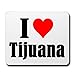 EXCLUSIVO: Tapete de ratón "I Love Tijuana" en Blanco, una gran idea para un regalo para sus socios, colegas y muchos más!- regalo de Pascua, Pascua, ratón, Palmrest, antideslizante, juegos de jugador, cojín, Windows, Mac OS, Linux, ordenador, portátil, PC, oficina, tableta, Amo, Made in Germany.