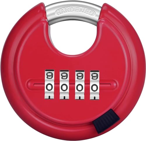 Image of Istara Combination Disc Padlock Number Lock - 70 mm for School Gym Locker, Fence, Toolbox, Gate, Case Round Combination Padlock (RED)