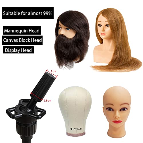 Hyoujin Wig Head Stand Tripod Mannequin Head Stand Metal Adjustable Holder For Mannequin Head,Manikin Head,Training Head,Canvas Block Head With Wig Caps,T-Pins,Carry Bag #TOP1