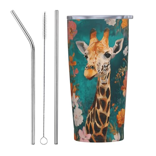 LYEMVHE Giraffe Tumbler with Lid and Straw 20oz...
