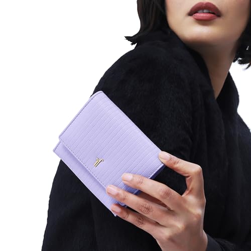 Portefeuille en cuir nappa haut de gamme au design classique lilas