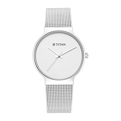 Titan Slimline Silver Dial Analog Stainless Steel Strap watch for Women-NS95141SM01