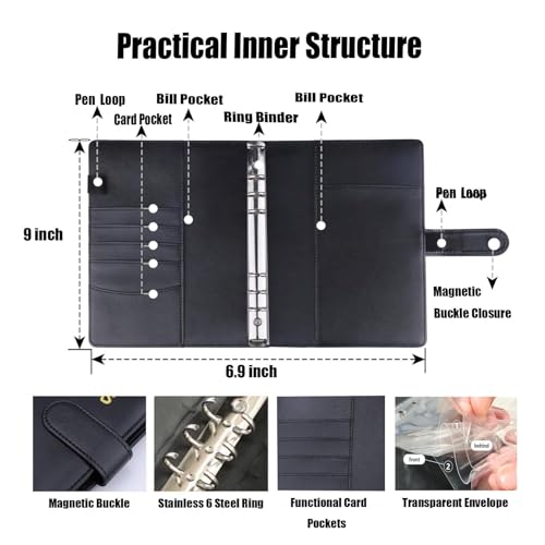 Fichário para economizar dinheiro, planejador de economia de dinheiro, fácil e divertido, 100 envelo