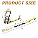 Autofonder Heavy Duty Adjustable Car Tie Down Kit with Snap Hooks -Break Strength 10,000 lbs-Working Load 3333 lbs-2 Inch x 114 Inch - 4 Pack Axle Tie Down Straps (Yellow)