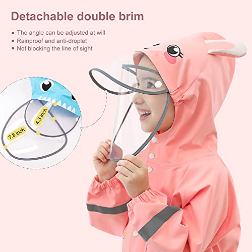 Intekids Children's Raincoats,3D Cartoon Kids Rain Jacket,Boys And Girls Primary School Students Raincoat, Kindergarten Dinosaur Rain Gear (Pink, L) #TOP2