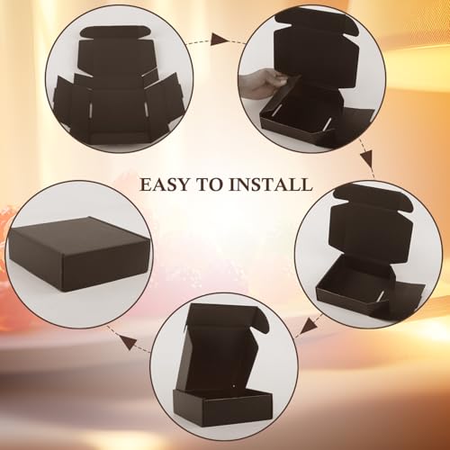 Image of Cardboard Boxes,15 Pack Shipping Boxes 6x6x2 Recyclable Mailing Boxes Colored Corrugated Cardboard Box Small Storage Boxes for Shipping, Mailing, Gifts Packaging (Coffee)