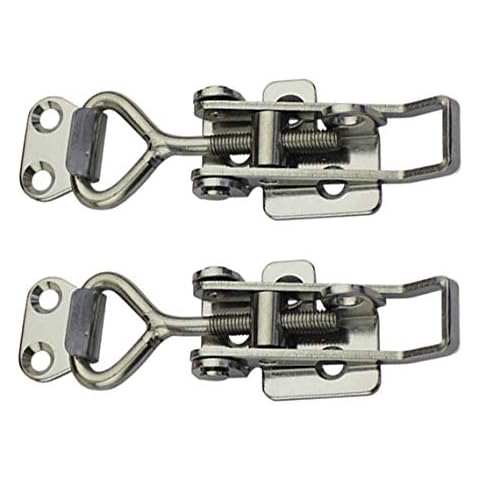Adjustable Latch Buckle Cabinet Boxes Lever Handle Toggle Catch Latch Lock,2 Pcs (1S,Range:75-95mm) Cover