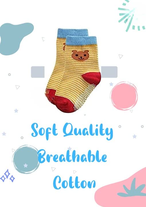Image of SooWoo Boy's Anti-Skid Grip Cotton Socks