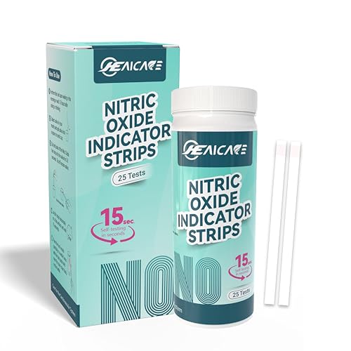 HealCare - 25 Strips Rapid Results Saliva Nitric Oxide Test Strips Cardiovascular Health Support Healthy Monitoring for Athletes Overall Health and Circulation Track NO Levels