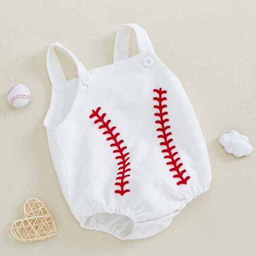 Infant Baby Boys Girls Overalls Sleeveless Baseball Embroidery Corduroy Romper Bodysuit Cute Newborn Outfit2