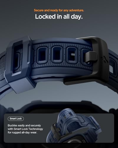 Image of Spigen Rugged Armor Pro 2 for Apple Watch Series 11 42mm Case with Strap Band, Series 10 42mm Protective TPU Cover with Strap - Matte Black