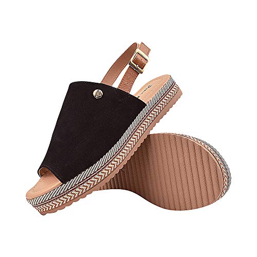 Sandalias Femininas Flatform Plataforma Sapatteria 010301 Tamanho:35;Cor:Preto