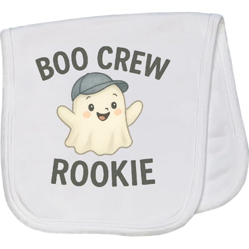 inktastic Boo Crew Rookie Ghost Halloween Baby Burp Cloth White 46d4e