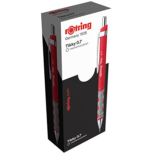 Rotring Tikky 0.70 mm l'emblématique portemine rouge à code couleur en boite de 12